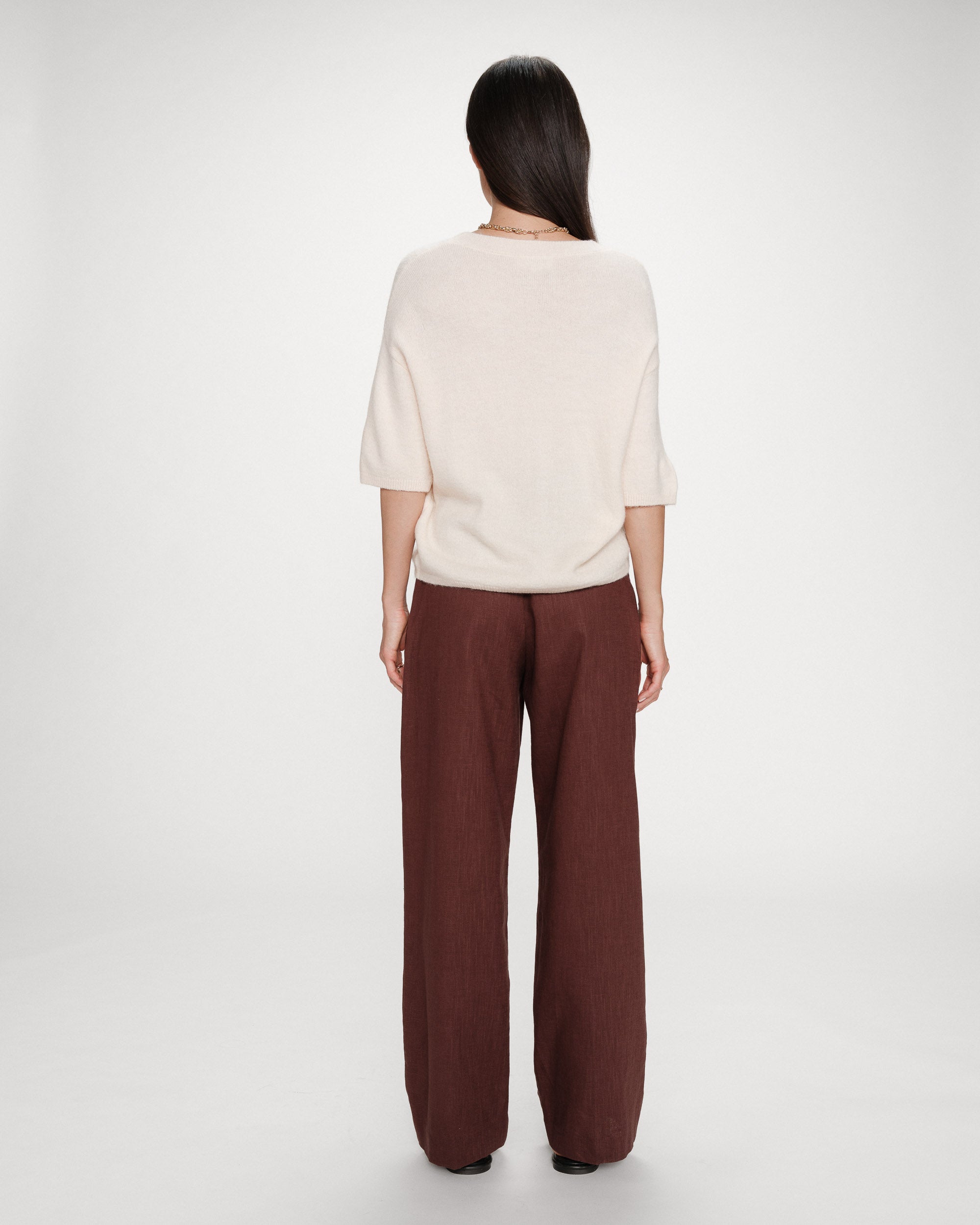 Pull en laine et alpaga amande Vamos