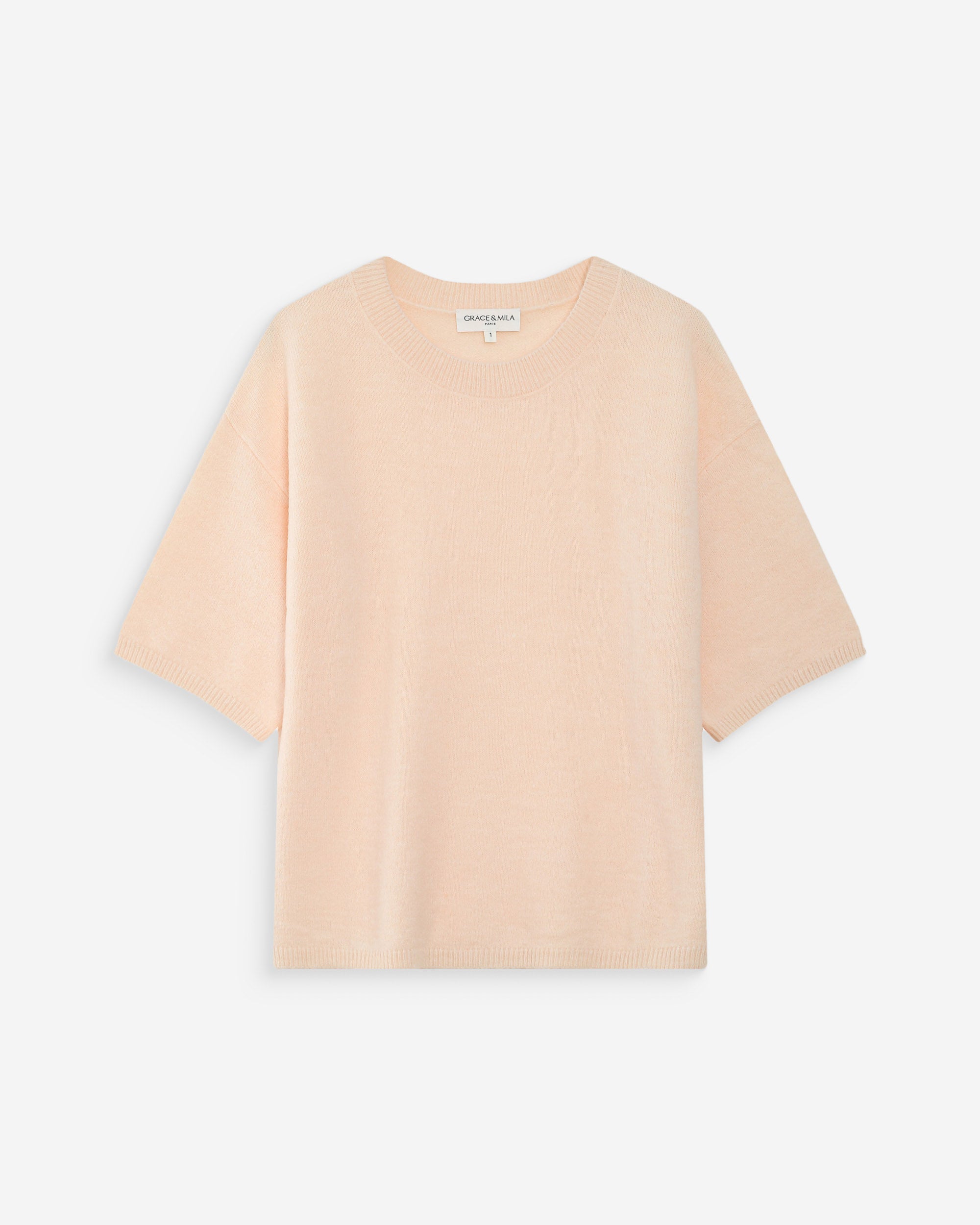 Jersey oversize de lana con cuello redondo amande Vamos