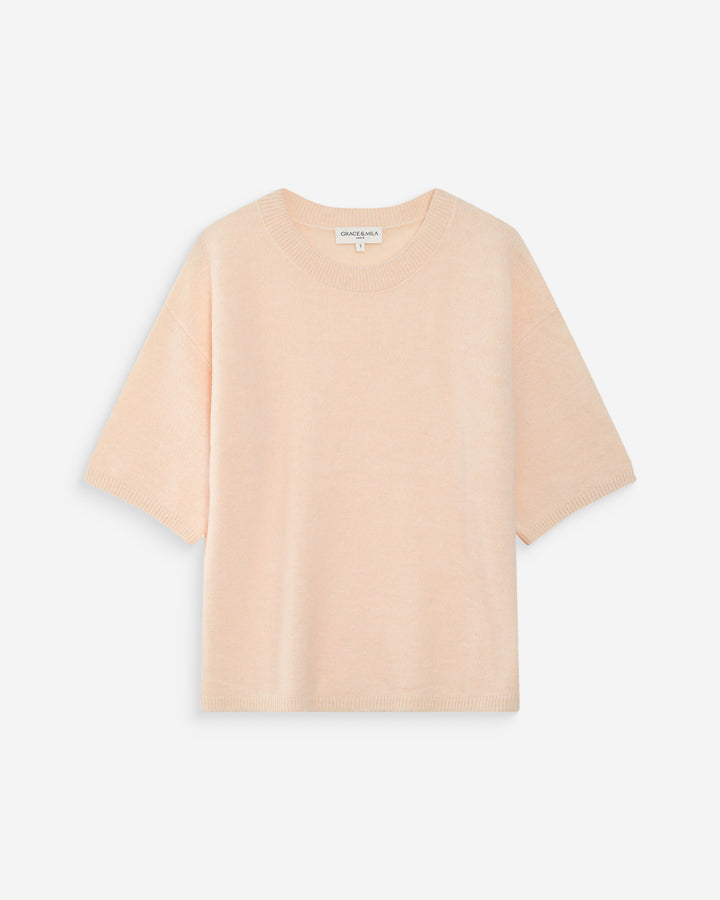 Jersey oversize de lana con cuello redondo amande Vamos