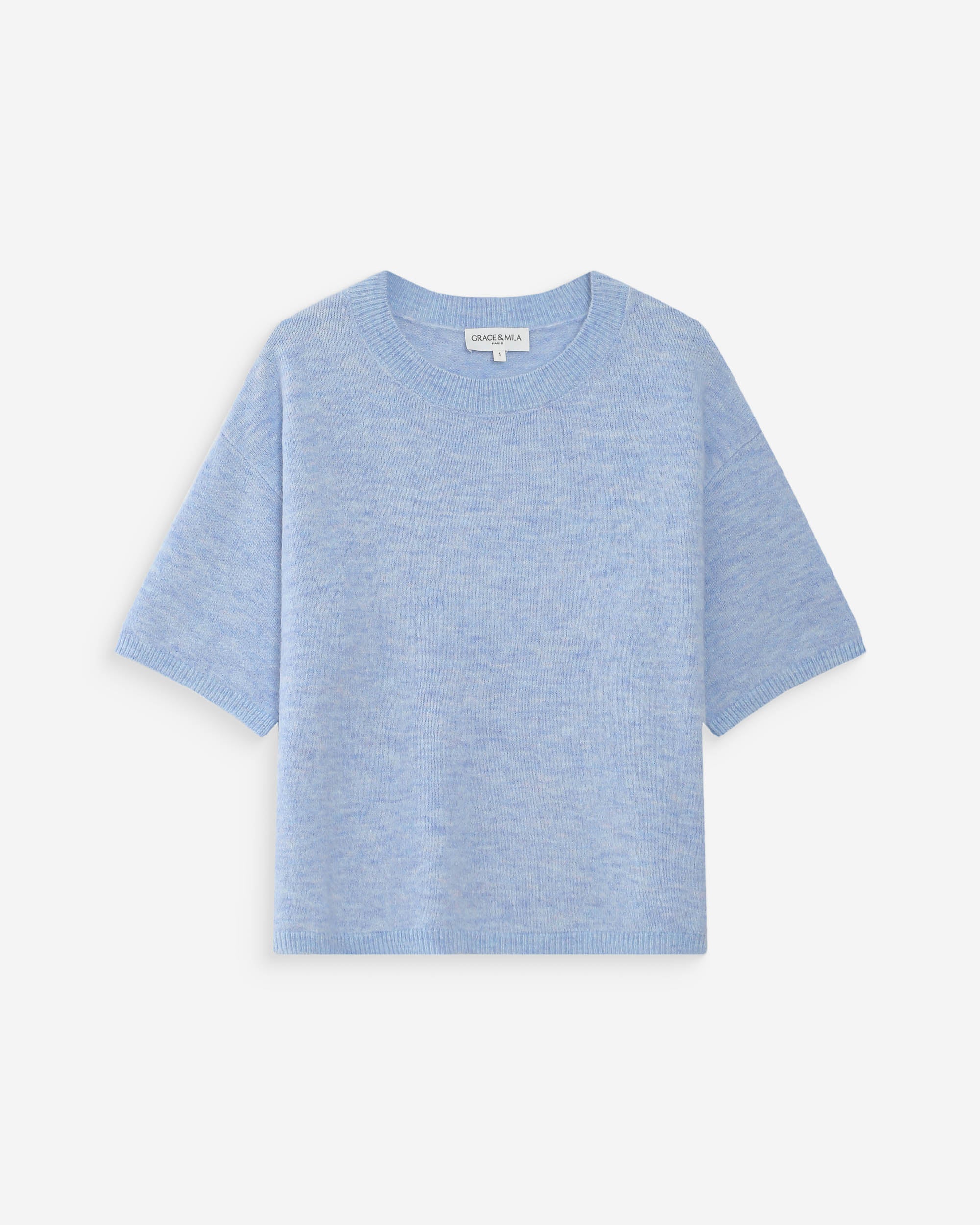 Pull en laine et alpaga ciel Vamos