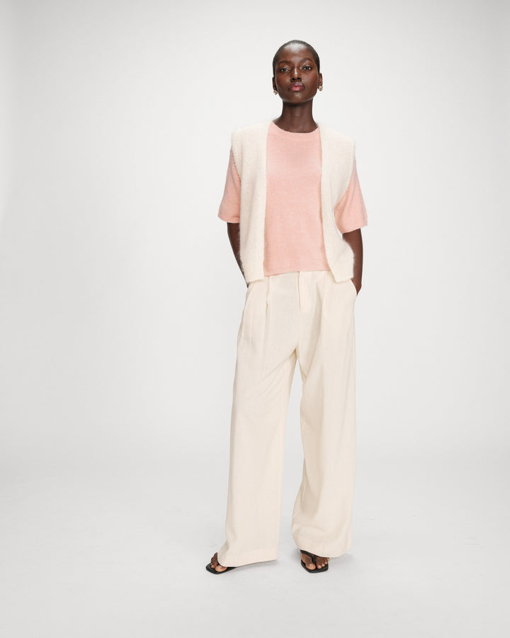 Jersey oversize de lana con cuello redondo peche Vamos