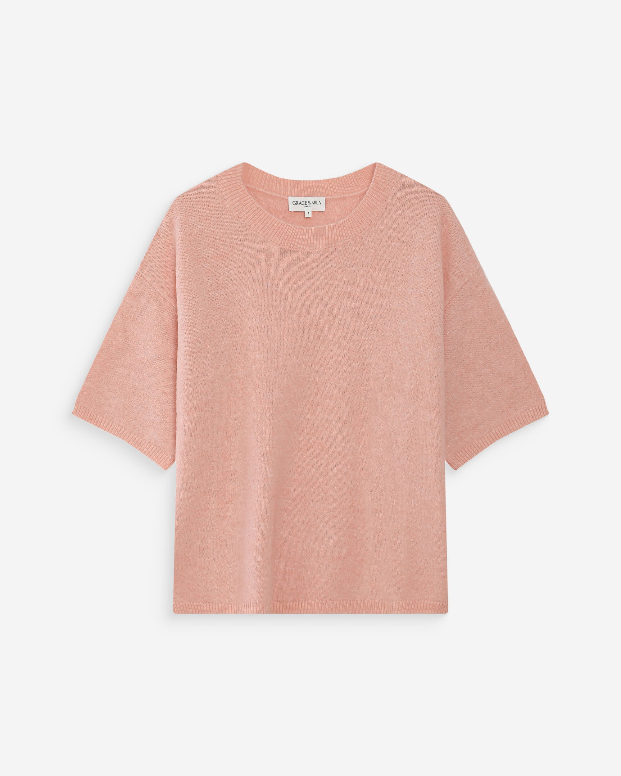 Jersey oversize de lana con cuello redondo peche Vamos