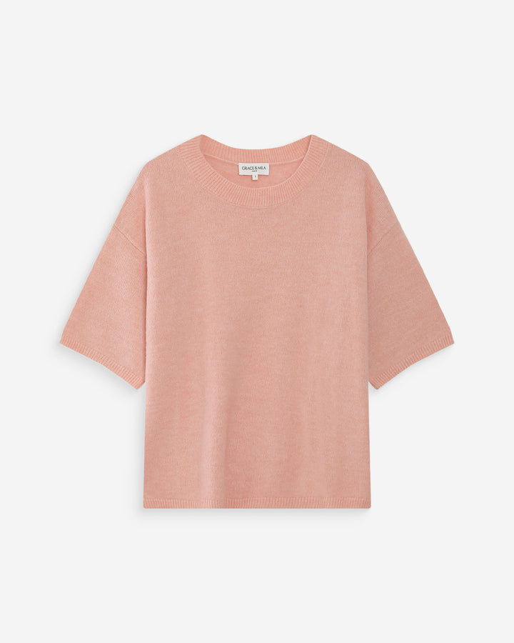 Jersey oversize de lana con cuello redondo peche Vamos