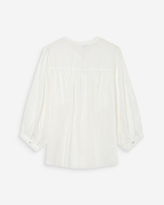 Blouse à manches ballons ivoire Vanille