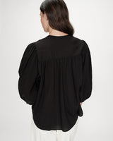 Blusa mangas abullonadas noir Vanille