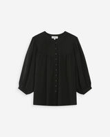 Blusa mangas abullonadas noir Vanille