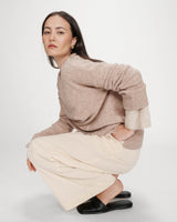 Pull oversize à message beige Viggo