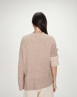 Pull oversize à message beige Viggo
