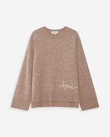 Pull oversize à message beige Viggo