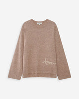 Pull oversize à message beige Viggo