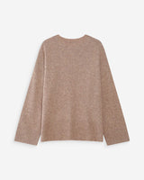 Pull oversize à message beige Viggo