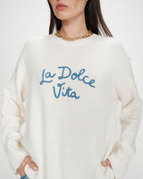 Pull oversize à message bleuet Viggo