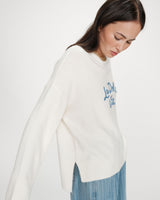 Pull oversize à message bleuet Viggo