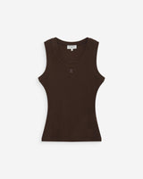 Embroidered tank top chocolat Valou