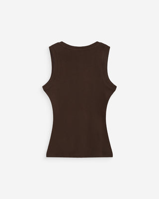 Embroidered tank top chocolat Valou