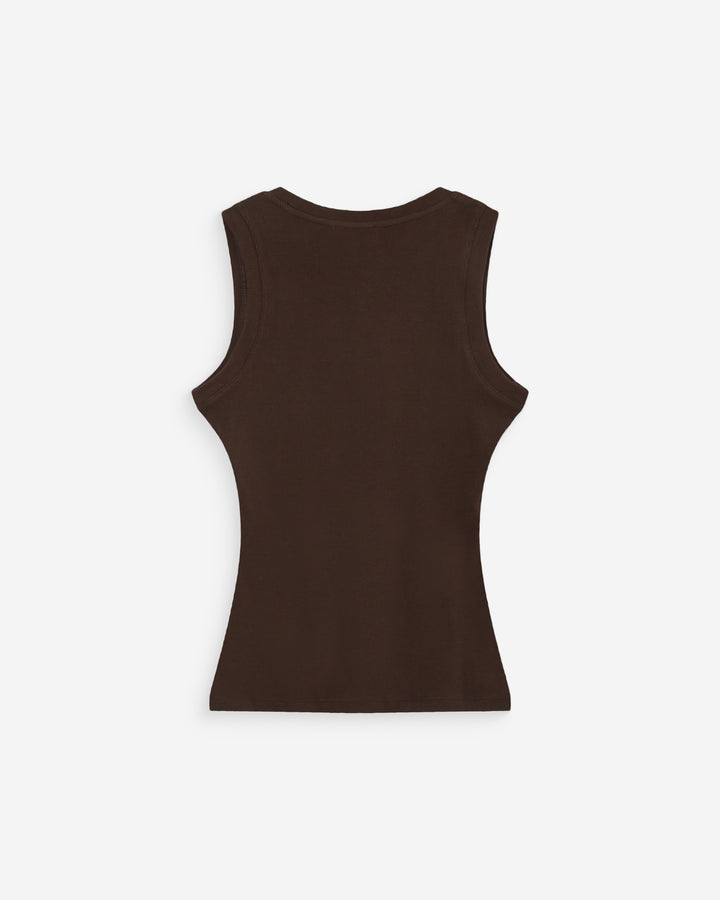 Embroidered tank top chocolat Valou