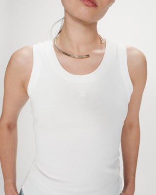 Embroidered tank top ivoire Valou