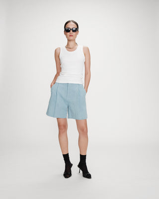 Embroidered tank top ivoire Valou