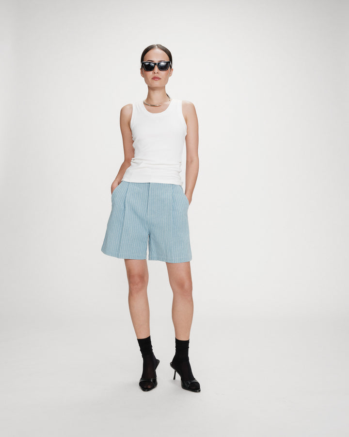 Embroidered tank top ivoire Valou