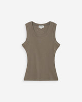 Débardeur ajusté brodé kaki Valou