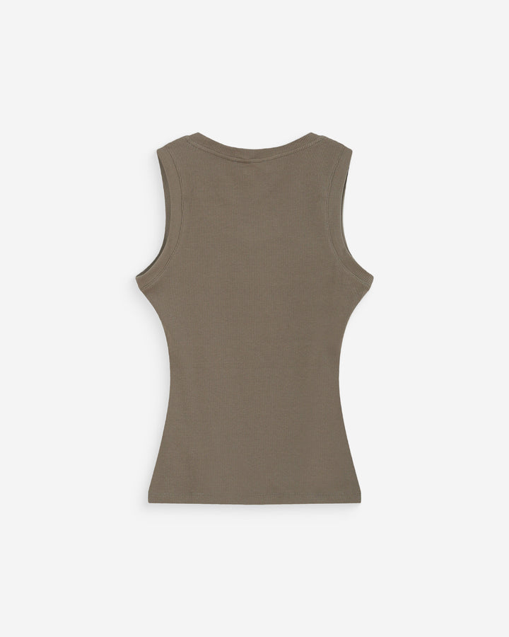 Top ajustado bordado kaki Valou