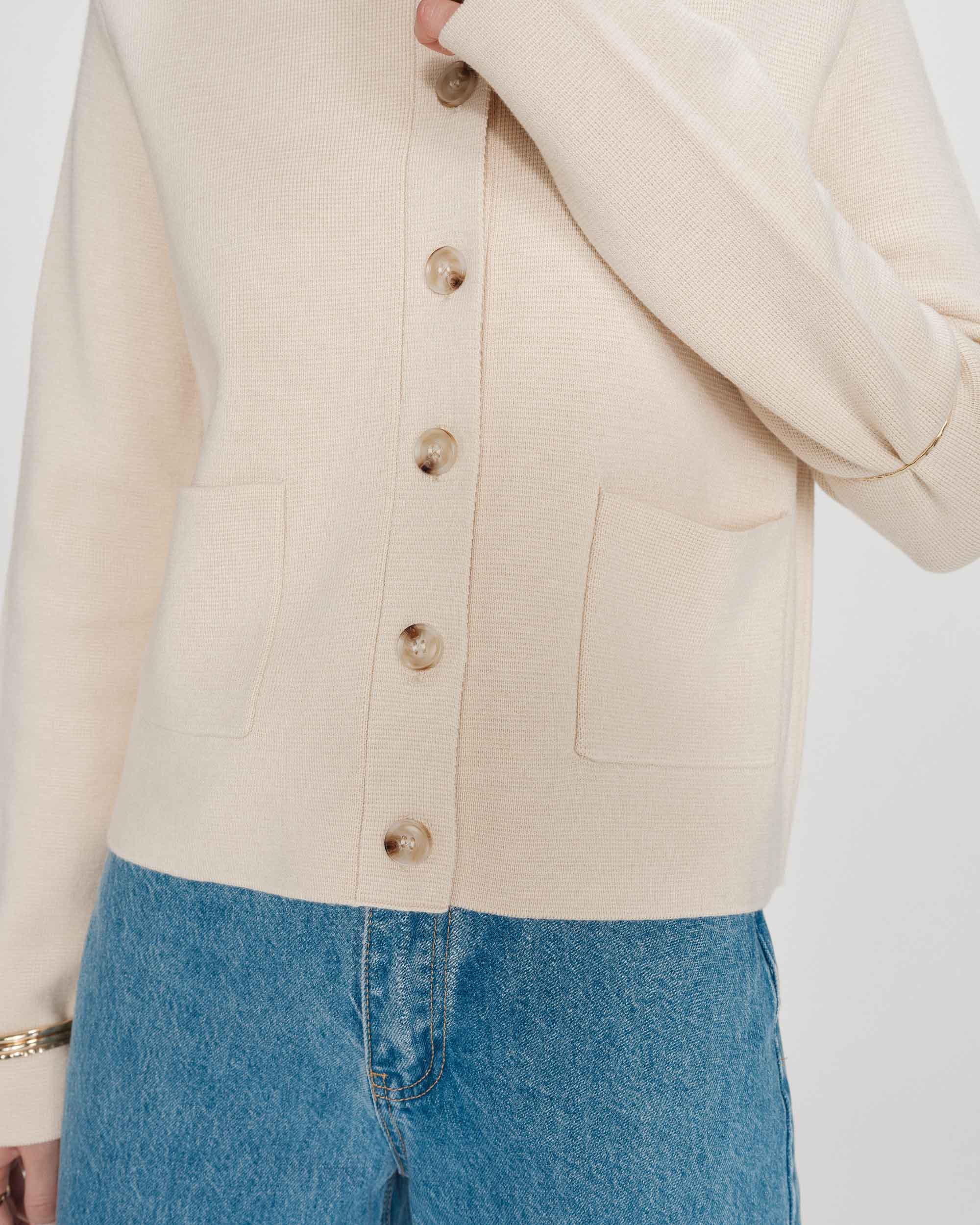 Cardigan boutonné amande Maelys