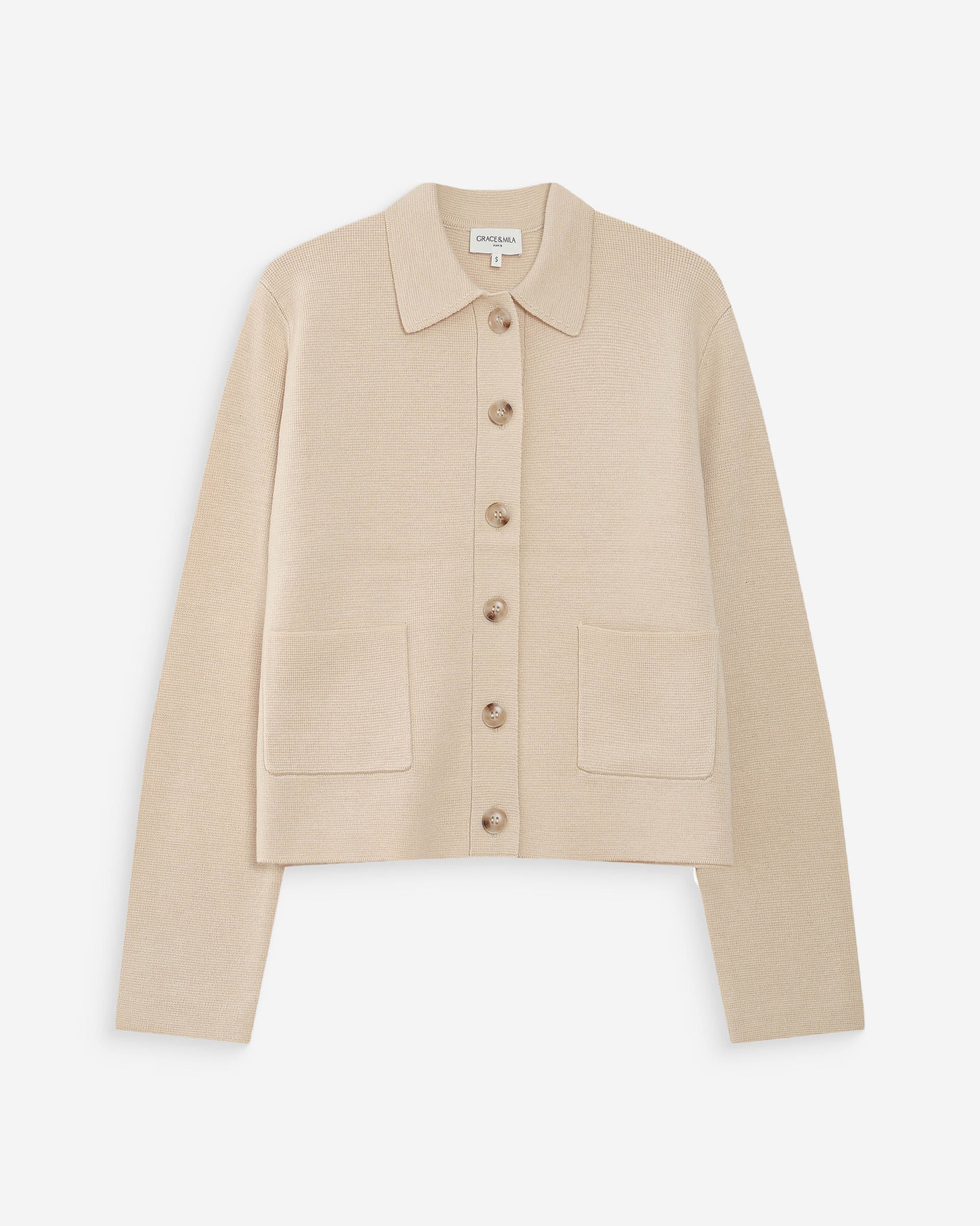 Cardigan boutonné amande Maelys