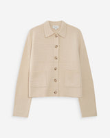 Cárdigan abotonado con cuello de camisa amande Maelys