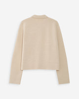 Cárdigan abotonado con cuello de camisa amande Maelys