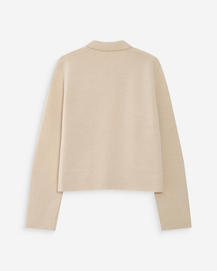 Cárdigan abotonado con cuello de camisa amande Maelys