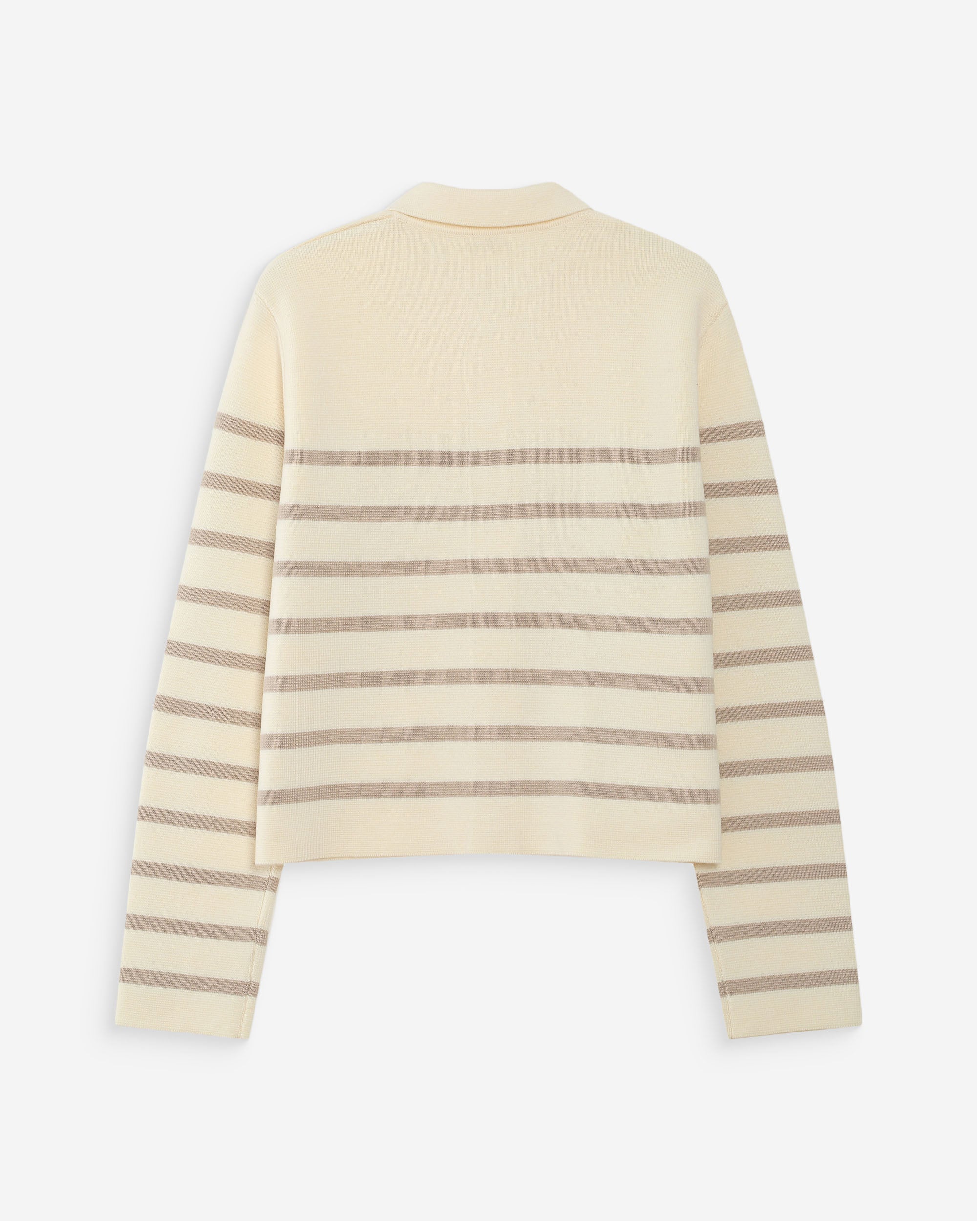 Cárdigan abotonado con cuello de camisa ecru Maelys