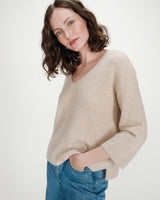 Jersey oversize mangas 3/4 beige Vicenzo