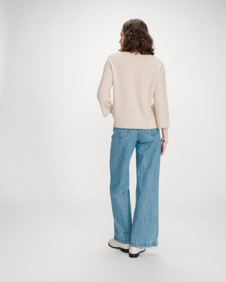 Pull à manches 3/4 beige Vicenzo