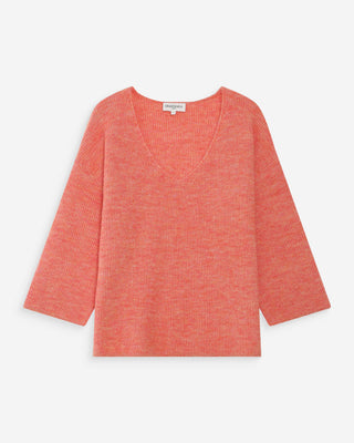 Pull à manches 3/4 corail Vicenzo