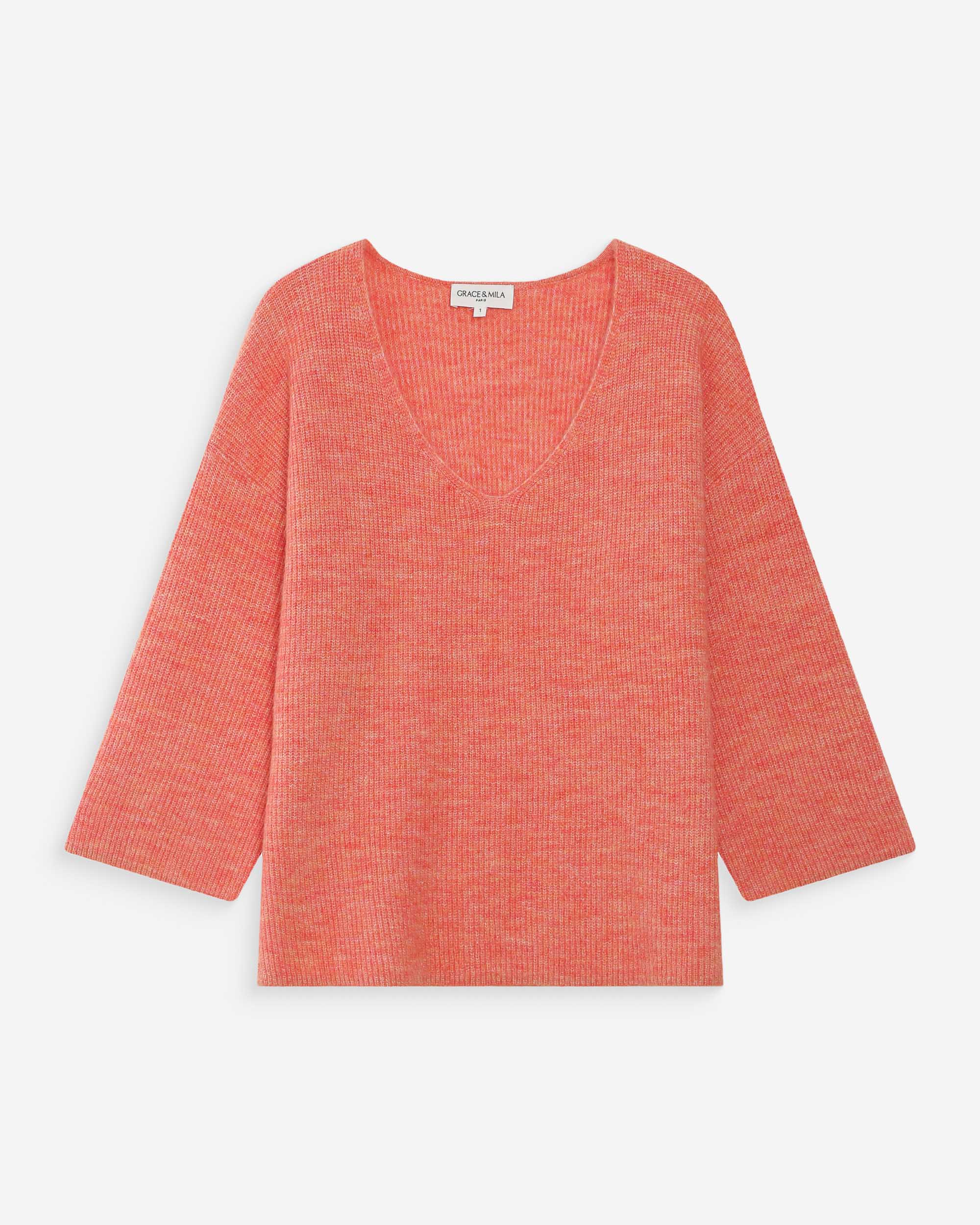 Jersey oversize mangas 3/4 corail Vicenzo