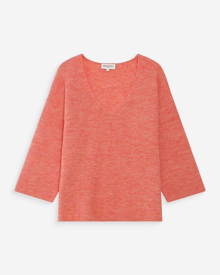 Jersey oversize mangas 3/4 corail Vicenzo