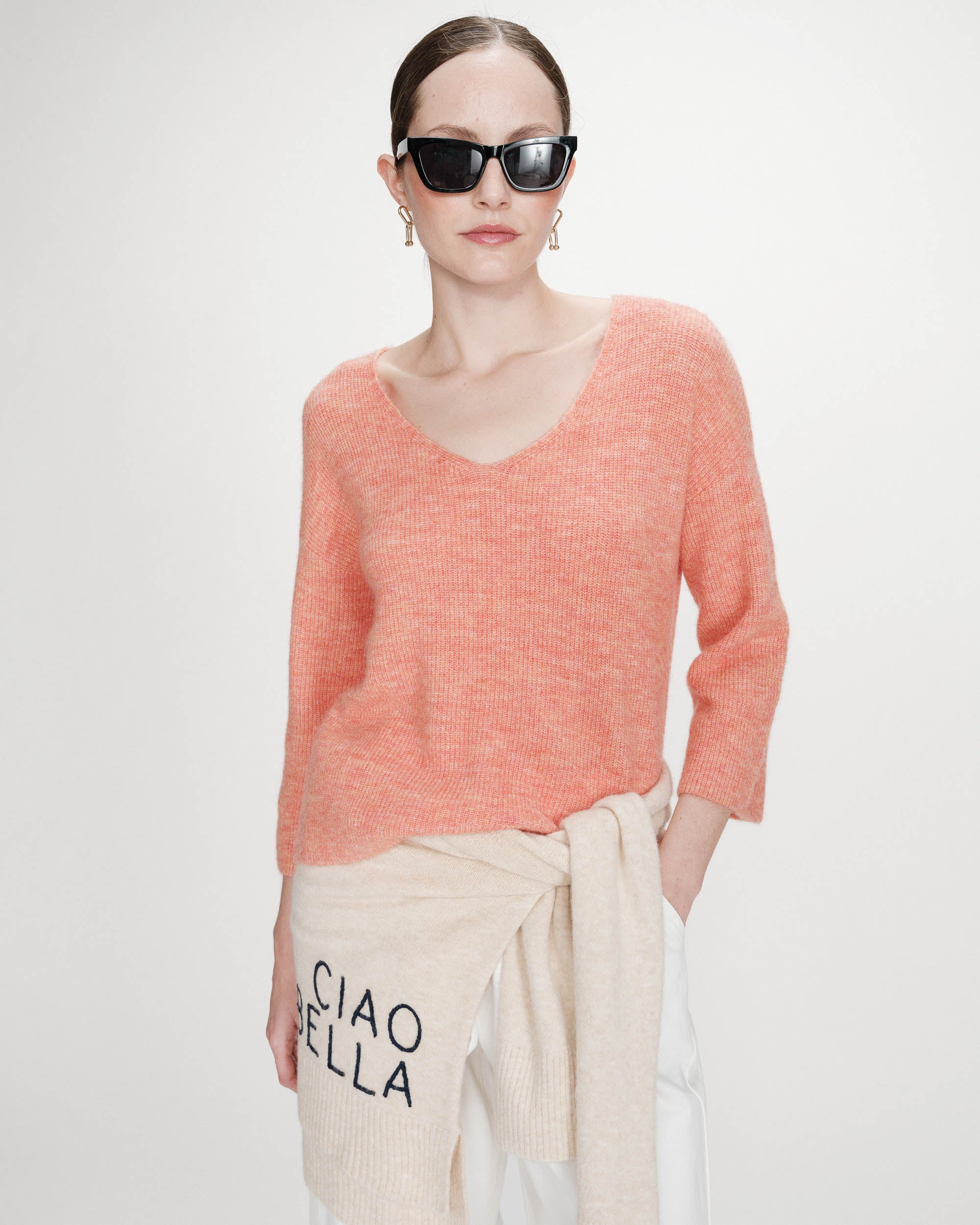 Jersey oversize mangas 3/4 corail Vicenzo