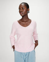 Pull à manches 3/4 rose Vicenzo