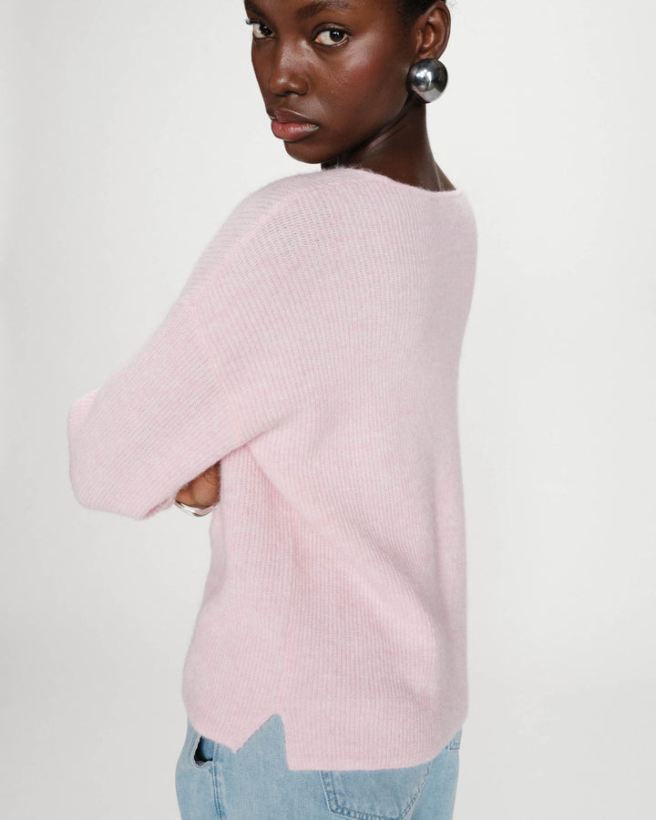 Pull à manches 3/4 rose Vicenzo