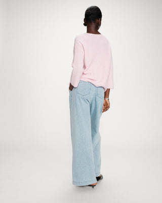 Pull à manches 3/4 rose Vicenzo