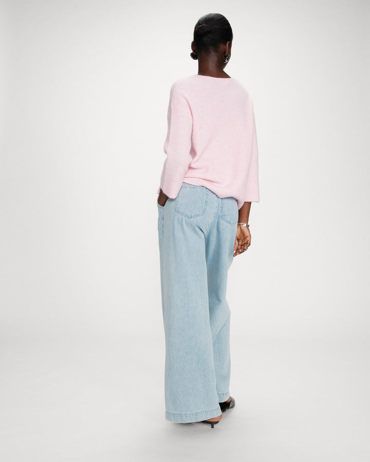 Pull à manches 3/4 rose Vicenzo