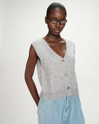 Cardigan sans manches gris Nars