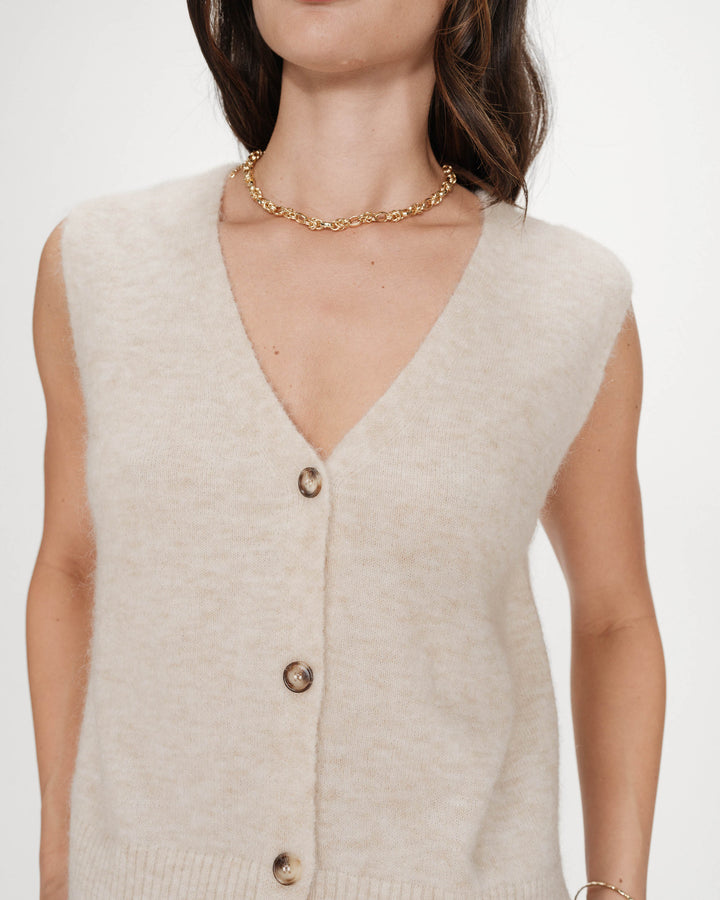 Cárdigan sin mangas con escote en V sable Nars