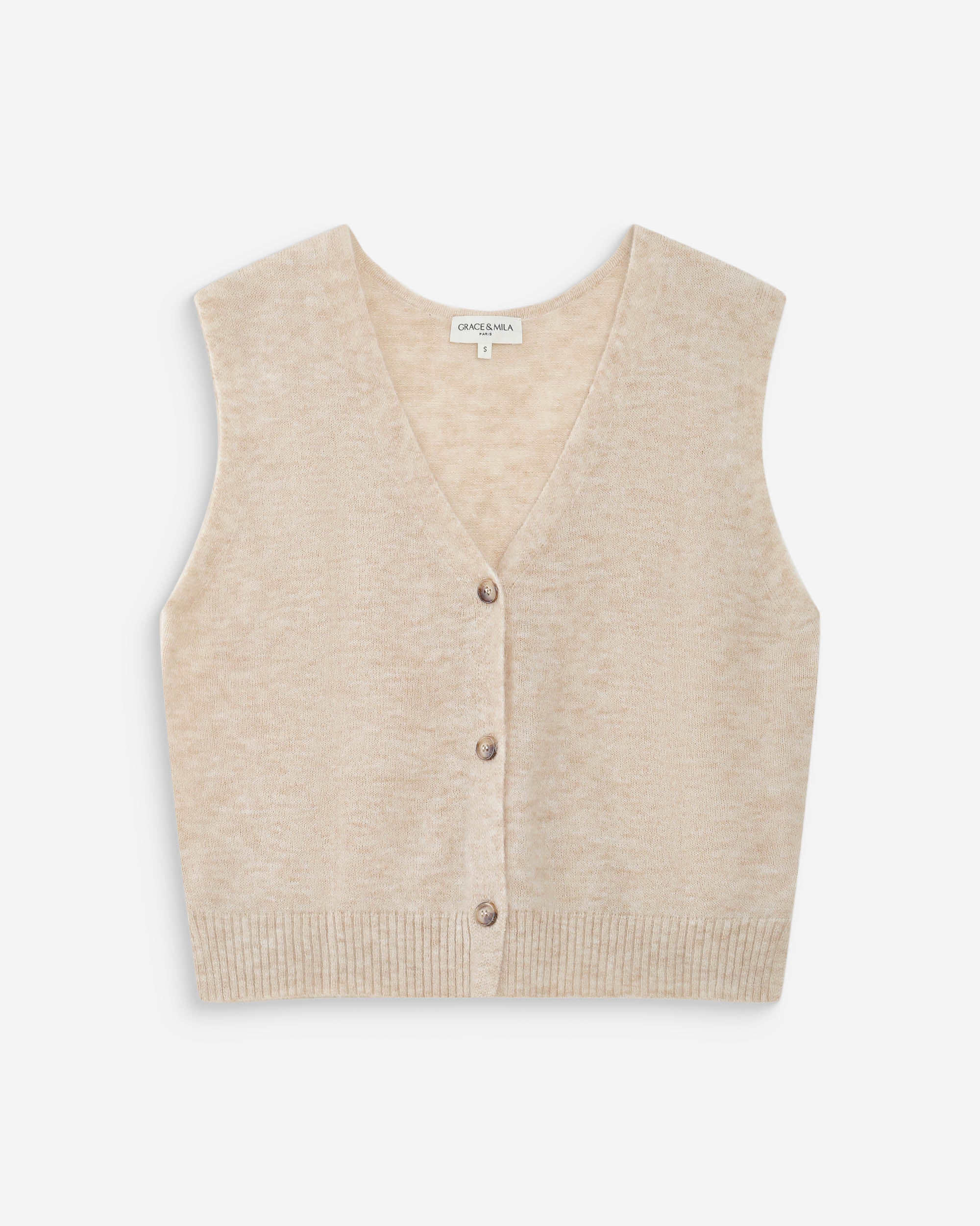 Cardigan sans manches sable Nars