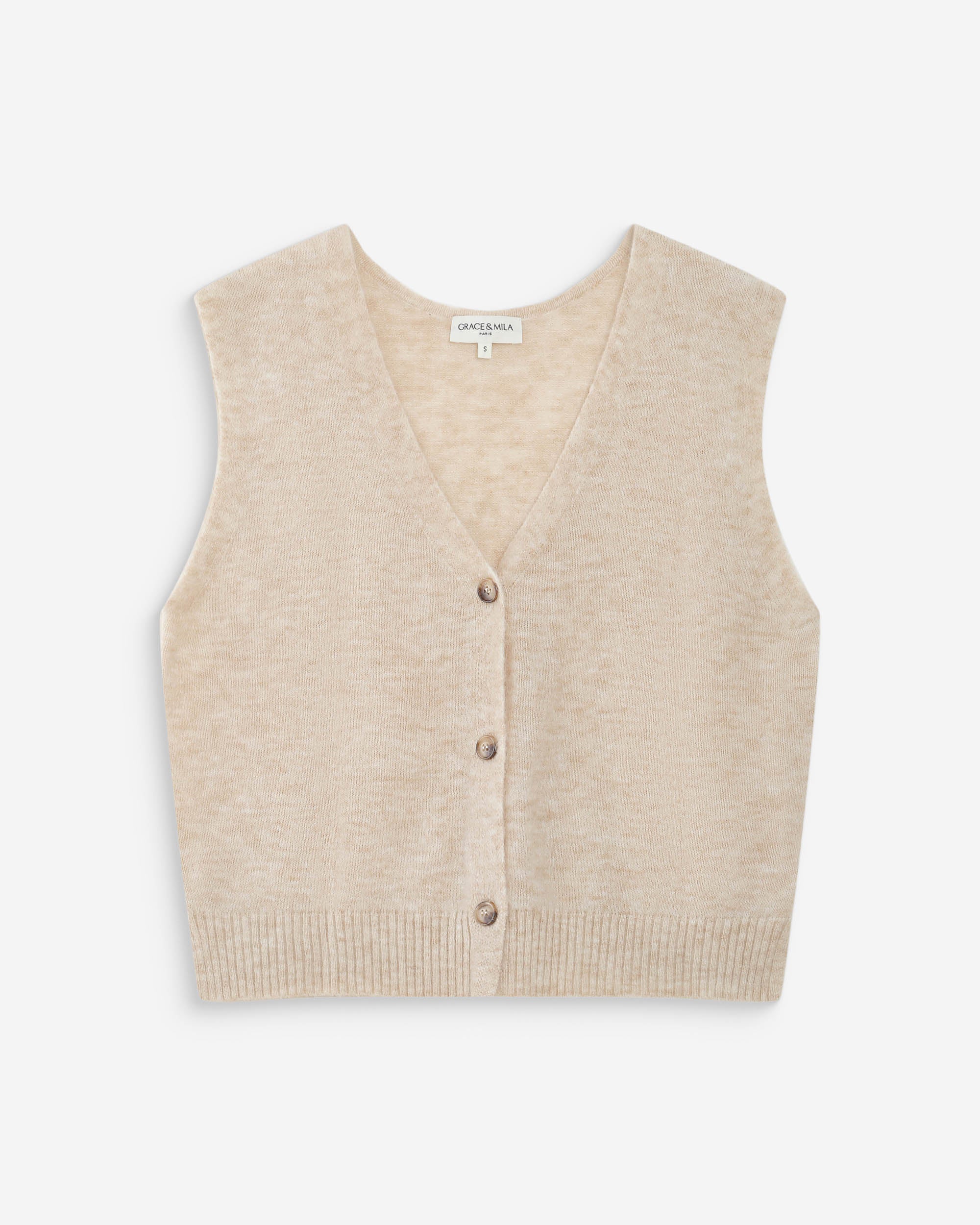 Cárdigan sin mangas con escote en V sable Nars