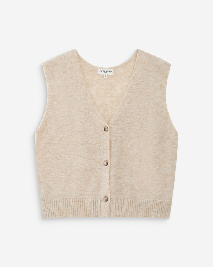 Cárdigan sin mangas con escote en V sable Nars