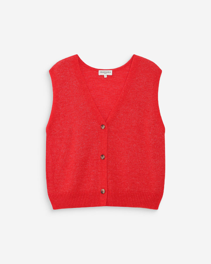 Cárdigan sin mangas con escote en V sanguine Nars