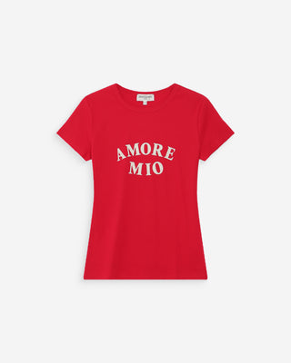 T-shirt imprimé velours rouge Valerio