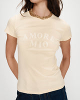 Camiseta ajustada de algodón vanille Valerio