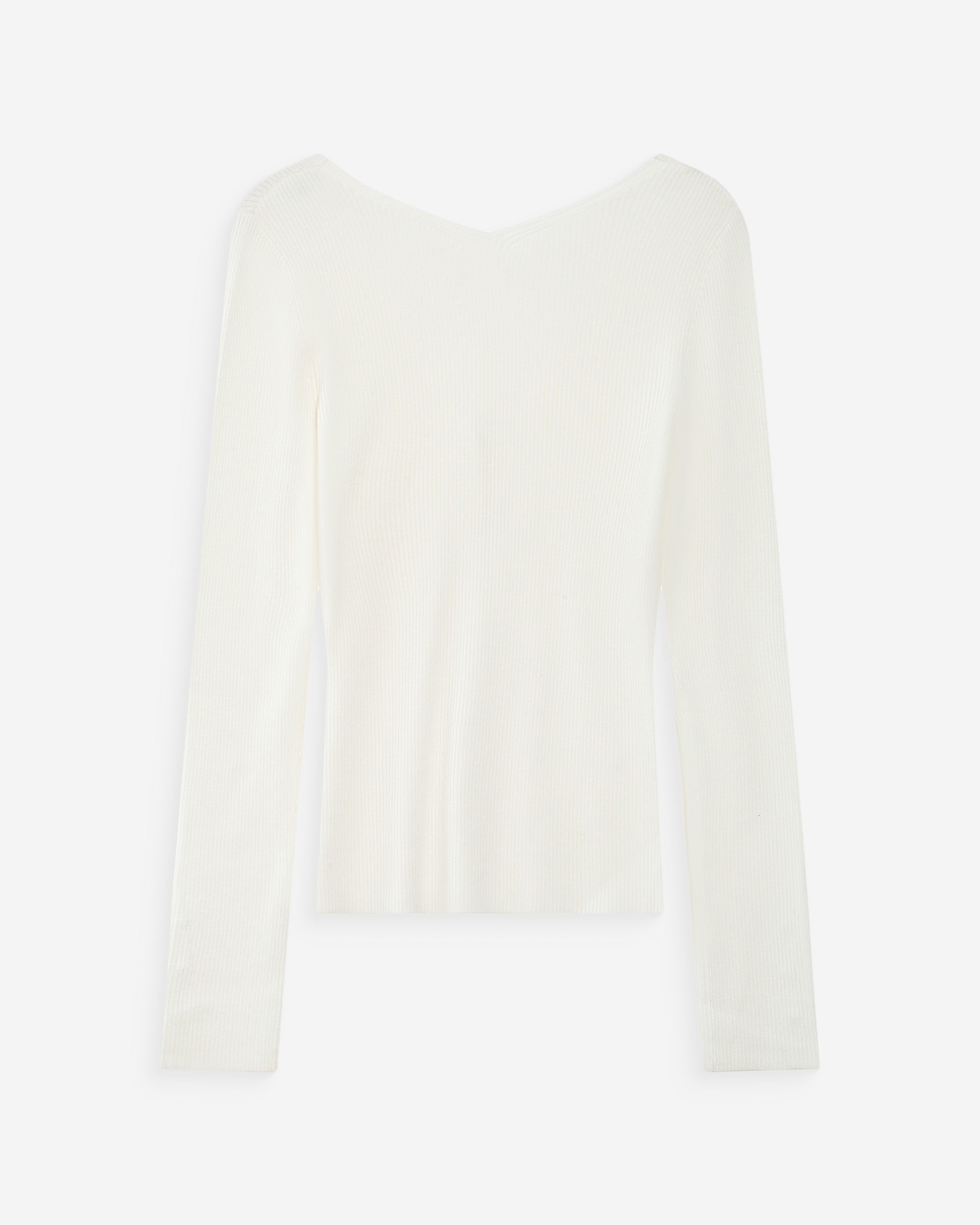 Cardigan ajusté col V ivoire Volage